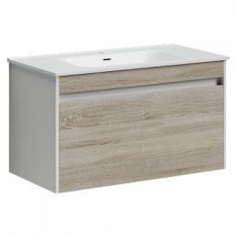Тумба с раковиной Sancos Smart, 89 см., эмаль белый, SM90E
