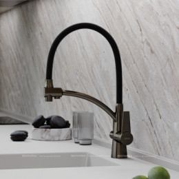 Смеситель для кухонной мойки Sancos Eri SC4001GG вороненая сталь