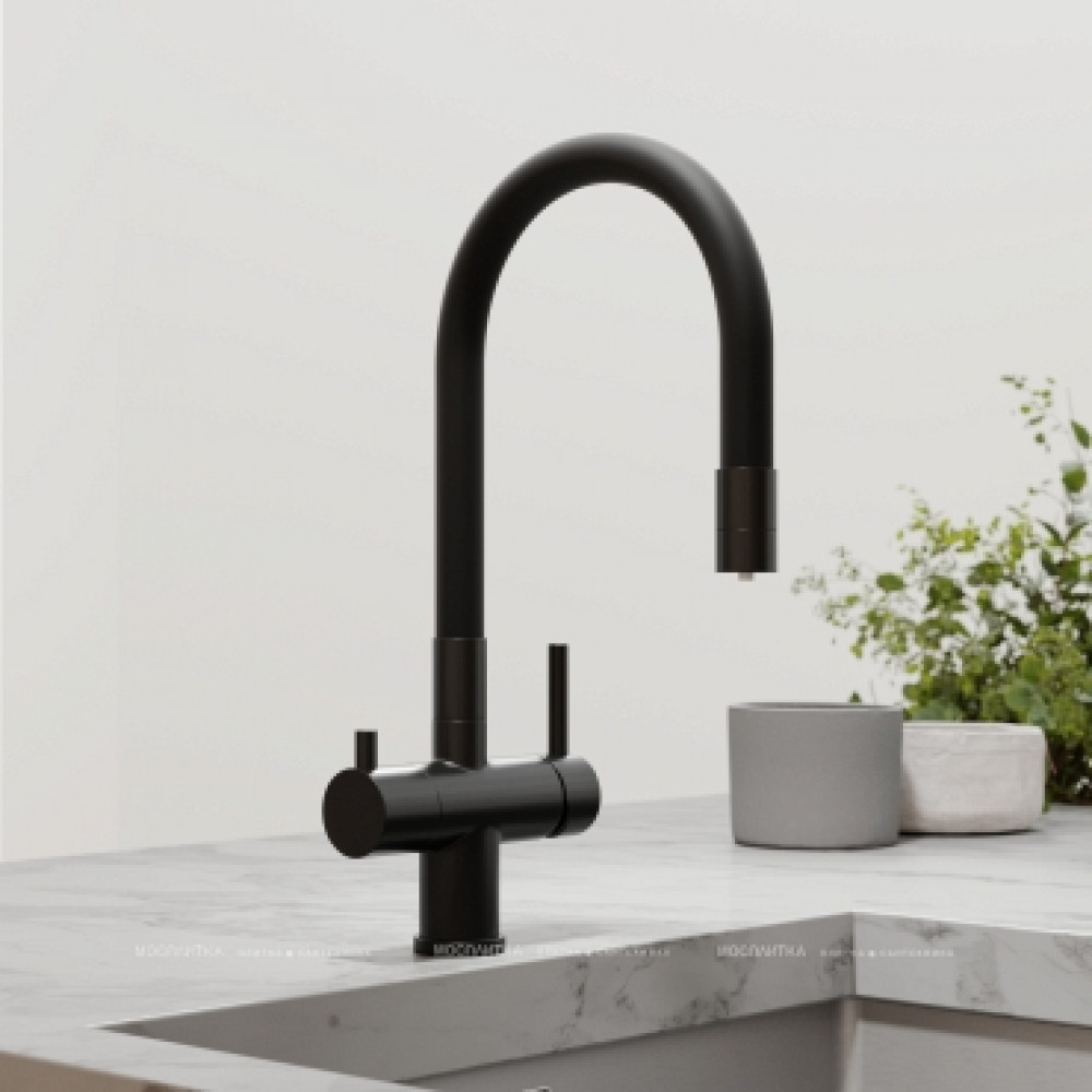 Смеситель для кухонной мойки Sancos Lucia SC4004MB матовый черный