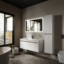 Тумба с раковиной Sancos Smart, 119 см., эмаль белый, SM120-1W