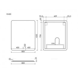 Зеркало для ванной комнаты SANCOS Ray 800х1000 c подсветкой