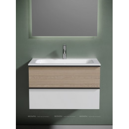 Тумба с раковиной Sancos Delta 80 см DL80W дуб светлый \/ матовый белый