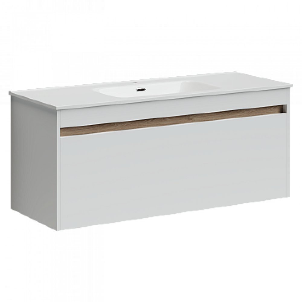 Тумба с раковиной Sancos Smart, 119 см., эмаль белый, SM120-1W