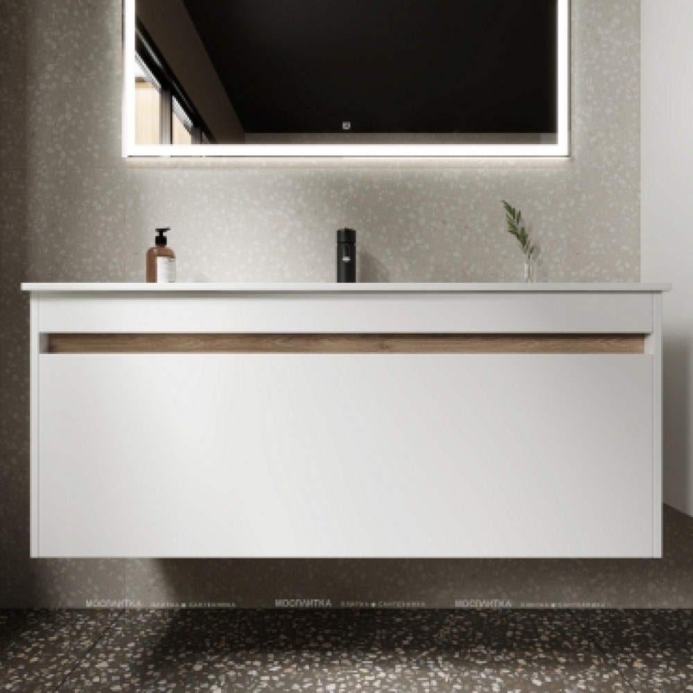 Тумба с раковиной Sancos Smart, 119 см., эмаль белый, SM120-1W