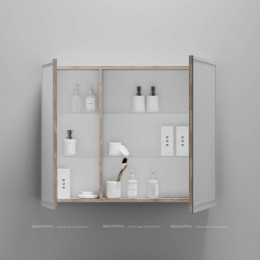 Зеркальный шкаф Sancos Mirror 90 см MI90EG с подсветкой, дуб галифакс натуральный