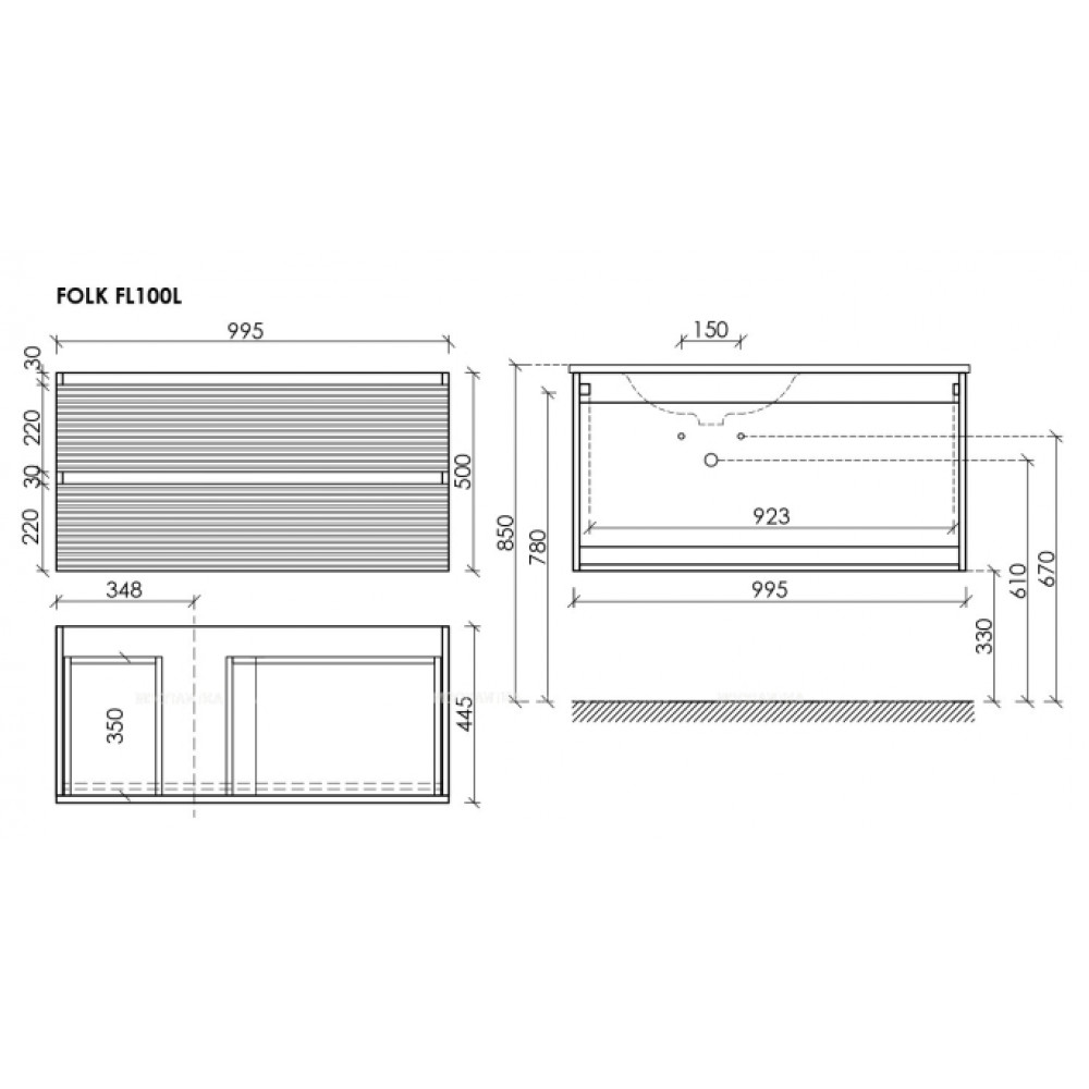 Тумба под раковину Sancos Folk 100 см FL100LGS grey soft