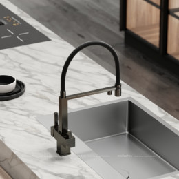 Смеситель для кухонной мойки Sancos Moro SC4006GG вороненая сталь