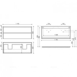 Тумба с раковиной Sancos Libra, 119 см., ламинат коричневый, LB120-2ECH