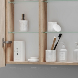 Зеркальный шкаф Sancos Mirror 90 см MI90EG с подсветкой, дуб галифакс натуральный