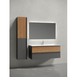 Тумба с раковиной Sancos Delta 120 см DL120GR дуб красный \/ графит