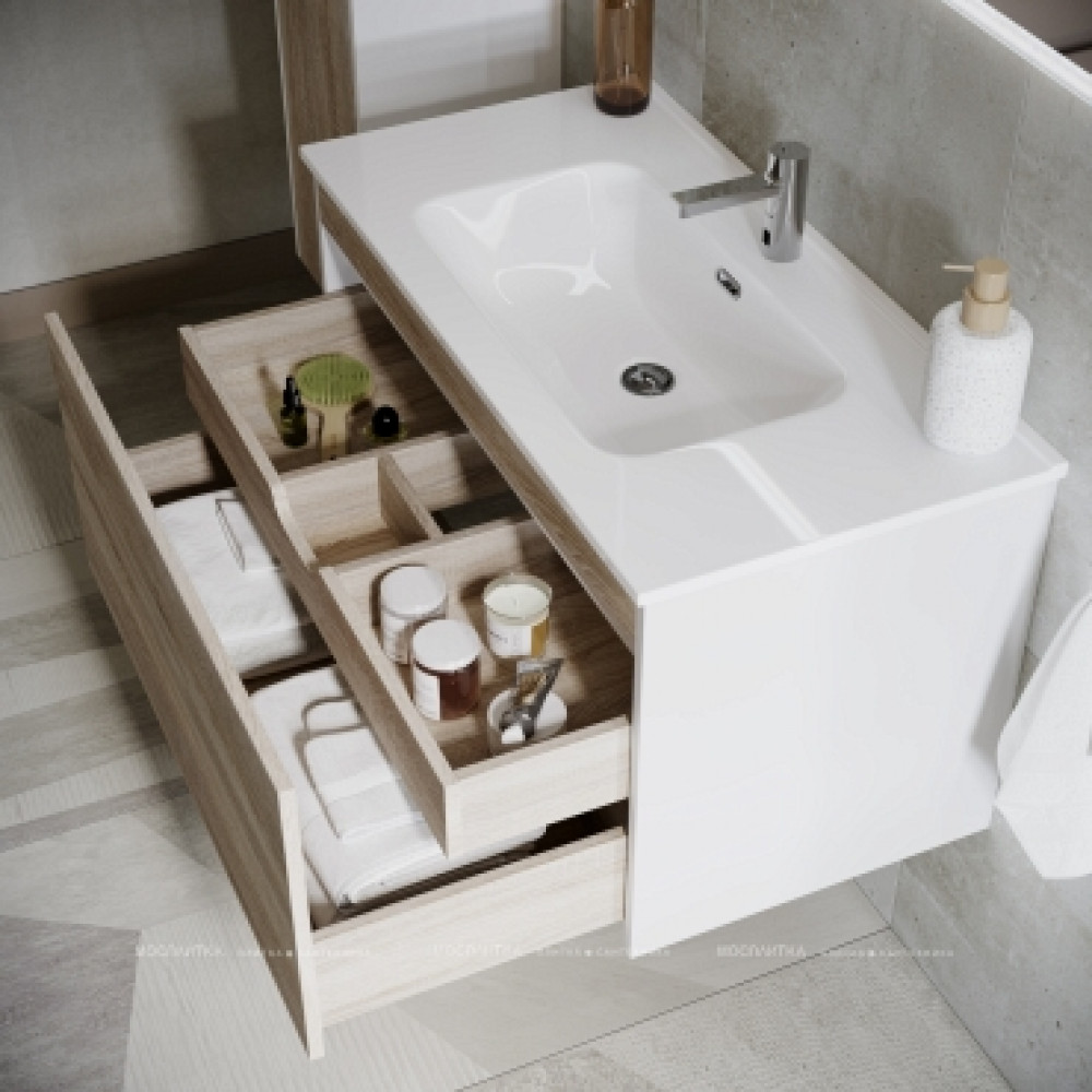 Тумба с раковиной Sancos Smart, 99 см., эмаль белый, SM100E