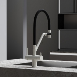 Смеситель для кухонной мойки Sancos Dora SC4003GR белый гранит