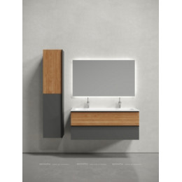 Тумба с раковиной Sancos Delta 120 см DL120GR дуб красный \/ графит