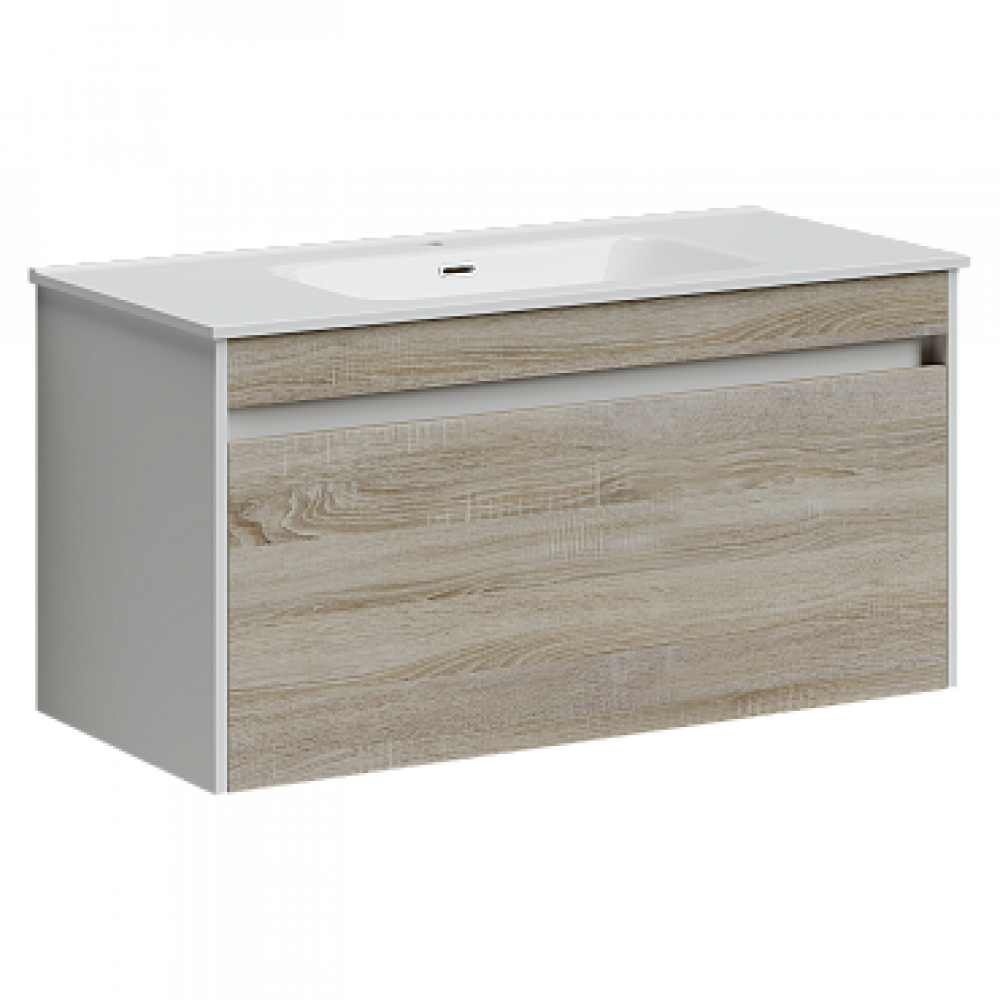 Тумба с раковиной Sancos Smart, 99 см., эмаль белый, SM100E