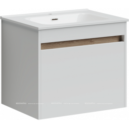 Тумба с раковиной Sancos Smart, 59 см., эмаль белый, SM60W