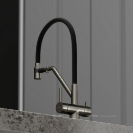 Смеситель для кухонной мойки Sancos Dora SC4003GG вороненая сталь
