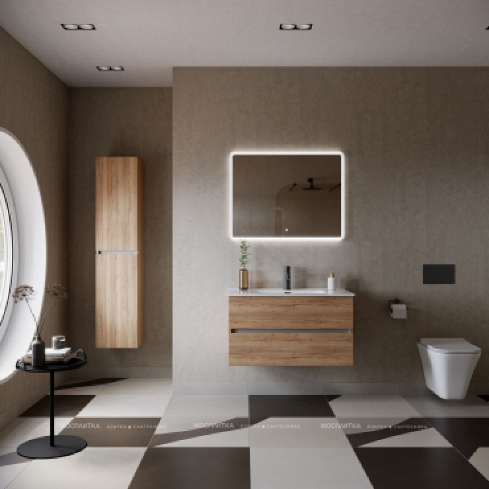Тумба с раковиной Sancos Urban, 89 см., ламинат коричневый, UR90EG