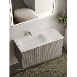 Тумба с раковиной Sancos Snob R 100 см SNR100LSM левая, doha soft