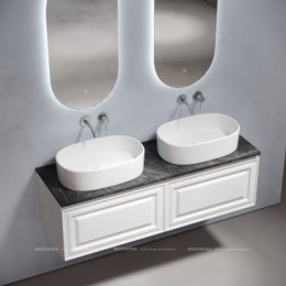 Столешница для ванной комнаты из керамогранита SANCOS Black Sky 1600х460 без отверстия под смеситель