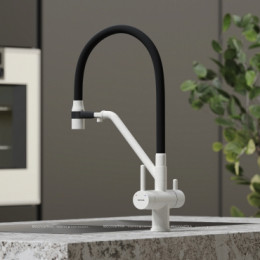 Смеситель для кухонной мойки Sancos Dora SC4003GR белый гранит