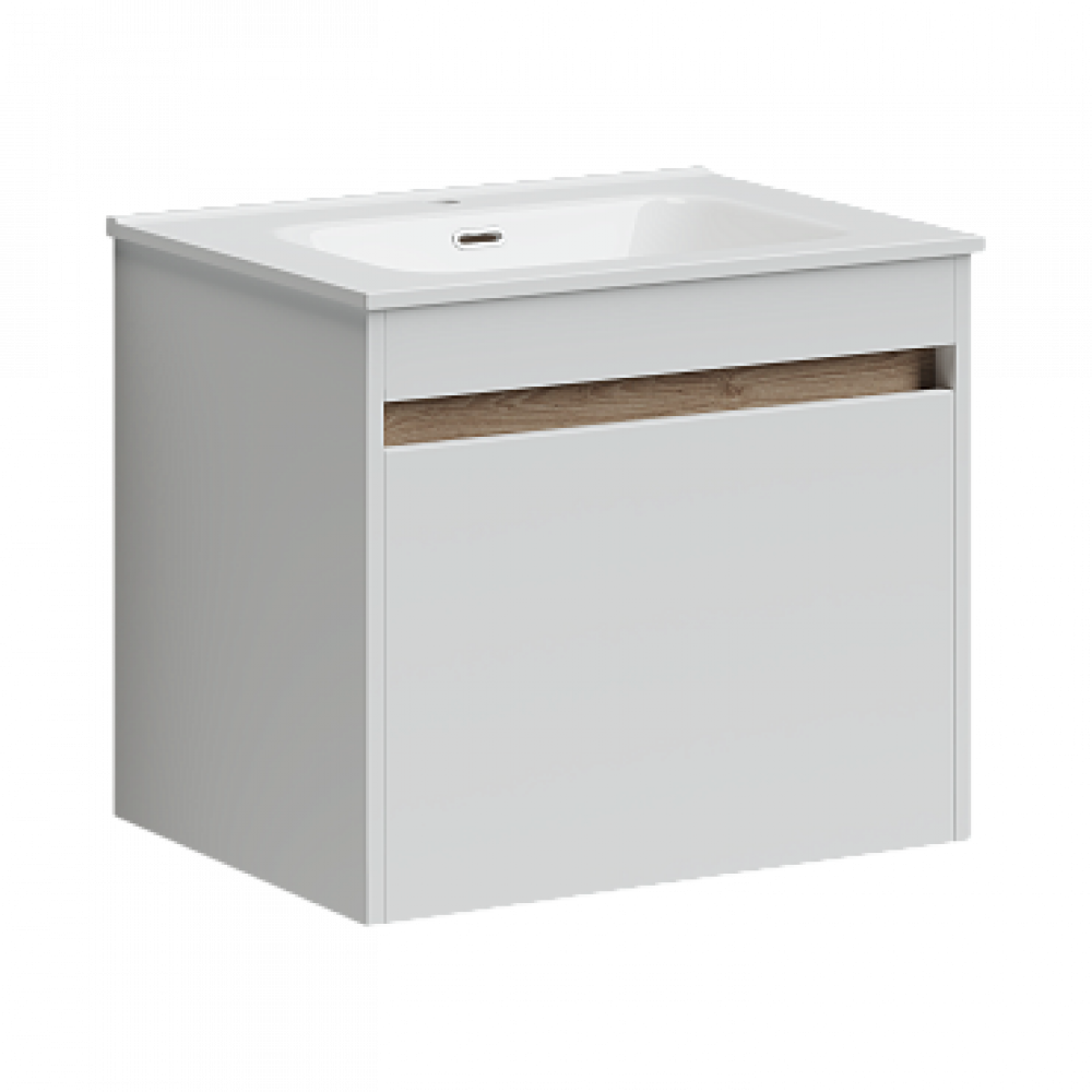 Тумба с раковиной Sancos Smart, 59 см., эмаль белый, SM60W