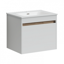 Тумба с раковиной Sancos Smart, 59 см., эмаль белый, SM60W