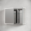 Зеркальный шкаф для ванной комнаты из алюминия SANCOS Evoke1000x700х136 мм с LED подсветкой