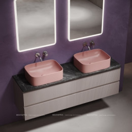 Столешница для ванной комнаты из керамогранита SANCOS Black Sky 1600х460 без отверстия под смеситель