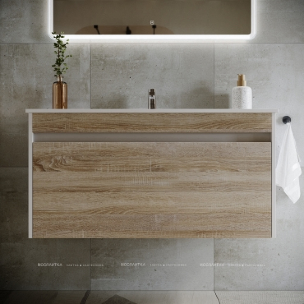 Тумба с раковиной Sancos Smart, 99 см., эмаль белый, SM100E
