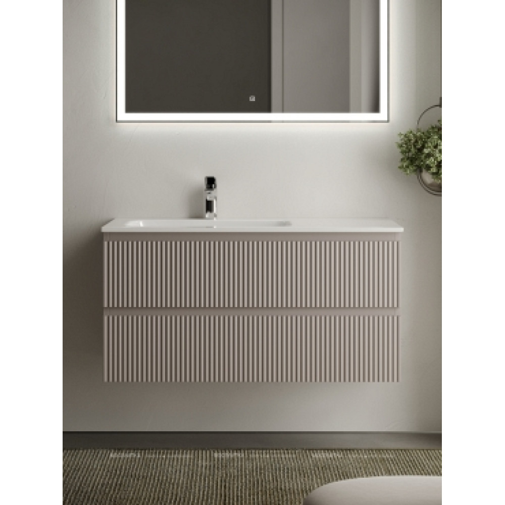 Тумба с раковиной Sancos Snob R 100 см SNR100LSM левая, doha soft