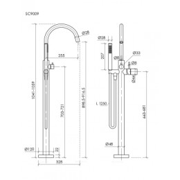 Смеситель для ванны напольный SANCOS Etna