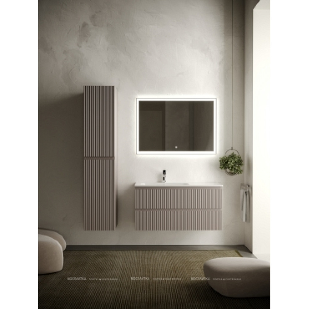 Тумба с раковиной Sancos Snob R 100 см SNR100LSM левая, doha soft