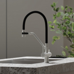 Смеситель для кухонной мойки Sancos Dora SC4003GR белый гранит