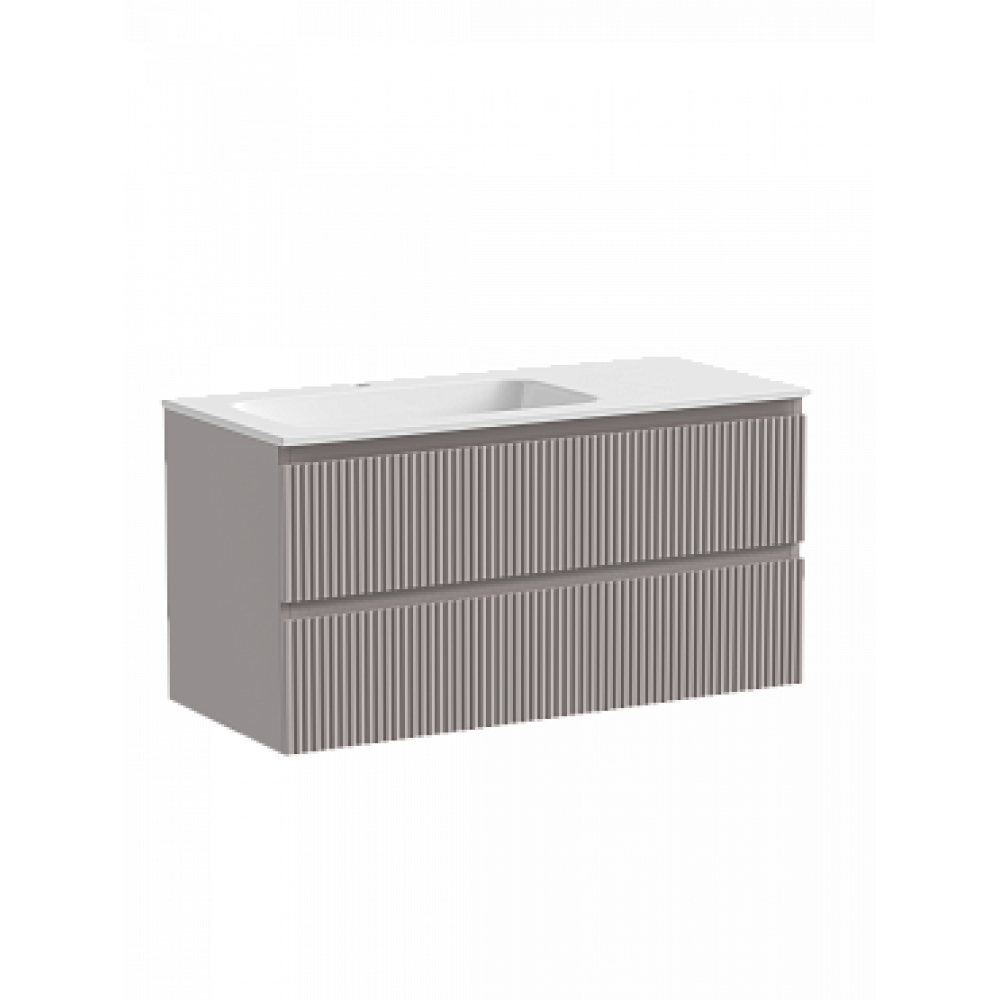 Тумба с раковиной Sancos Snob R 100 см SNR100LSM левая, doha soft