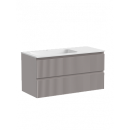 Тумба с раковиной Sancos Snob R 100 см SNR100LSM левая, doha soft