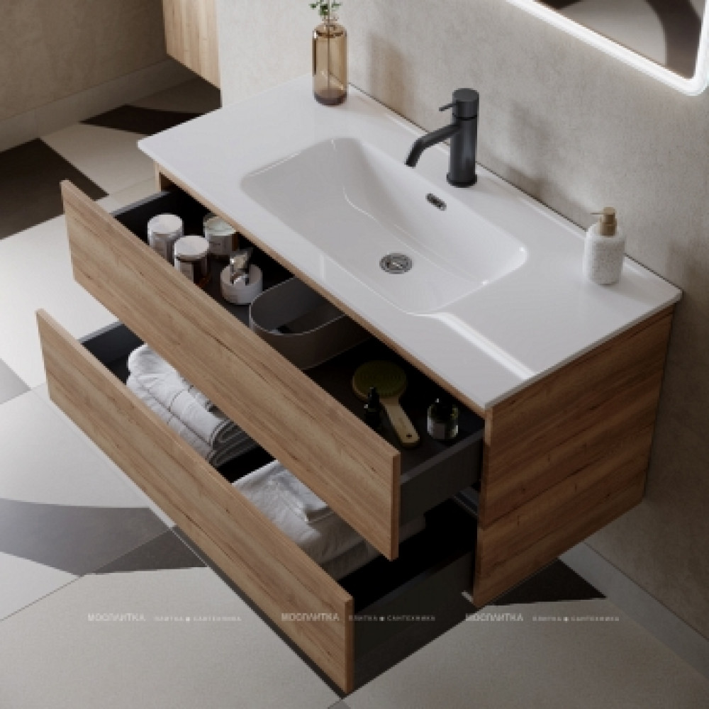 Тумба с раковиной Sancos Urban, 89 см., ламинат коричневый, UR90EG