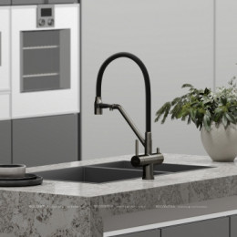 Смеситель для кухонной мойки Sancos Dora SC4003GG вороненая сталь