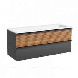 Тумба с раковиной Sancos Delta 120 см DL120GR дуб красный \/ графит