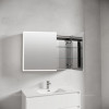 Зеркальный шкаф для ванной комнаты из алюминия SANCOS Evoke1000x700х136 мм с LED подсветкой