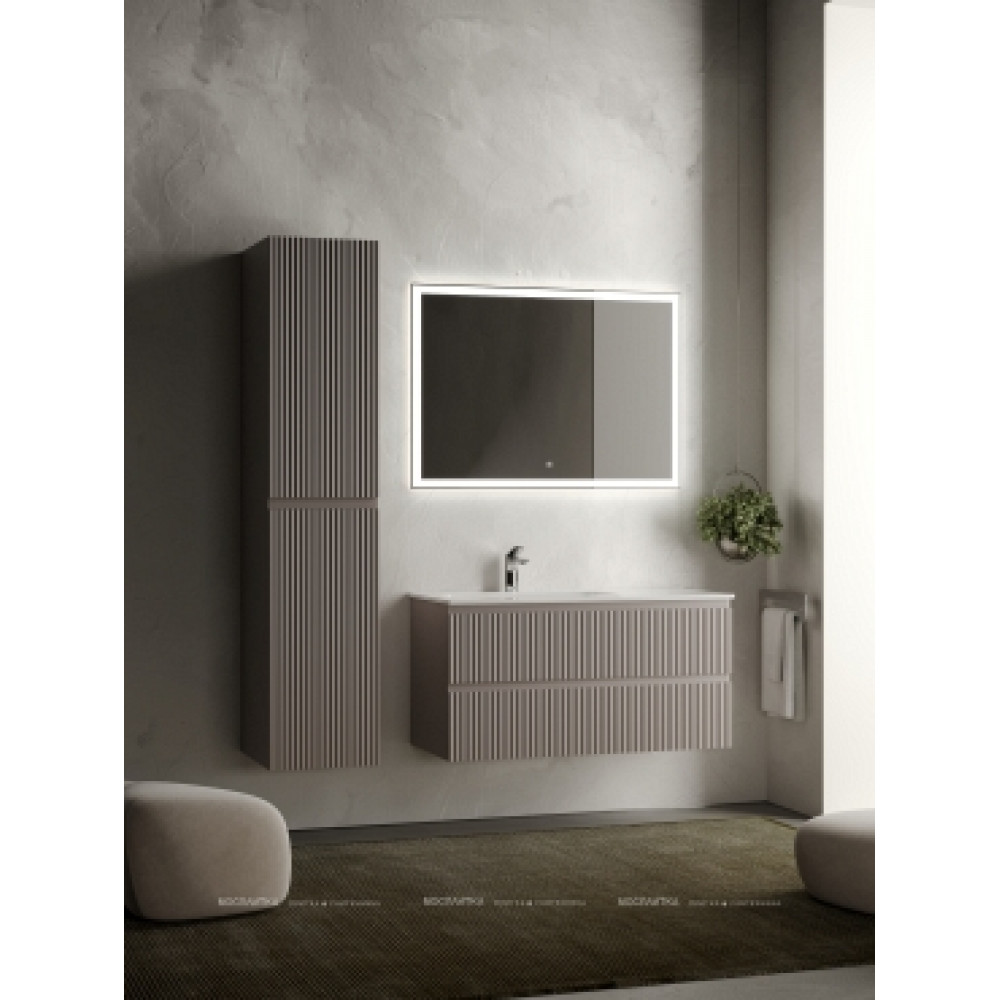 Тумба с раковиной Sancos Snob R 100 см SNR100LSM левая, doha soft