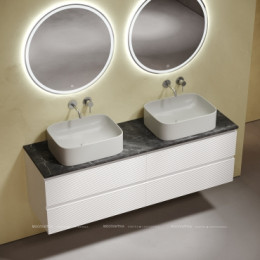 Столешница для ванной комнаты из керамогранита SANCOS Black Sky 1600х460 без отверстия под смеситель