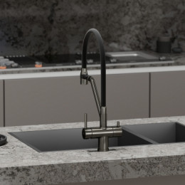 Смеситель для кухонной мойки Sancos Dora SC4003GG вороненая сталь