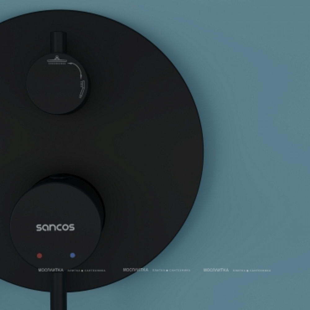 Душевой комплект Sancos Select SC3003MB 1 режим, матовый черный