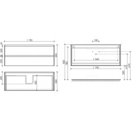 Тумба с раковиной Sancos Cento, 119 см., эмаль белый, CN120-2W