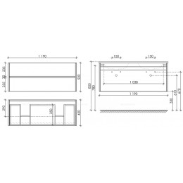 Тумба с раковиной Sancos Smart, 119 см., эмаль белый, SM120-2W