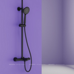 Душевая стойка, 5 режимов, матовая черная, Sancos Game SC3001MB