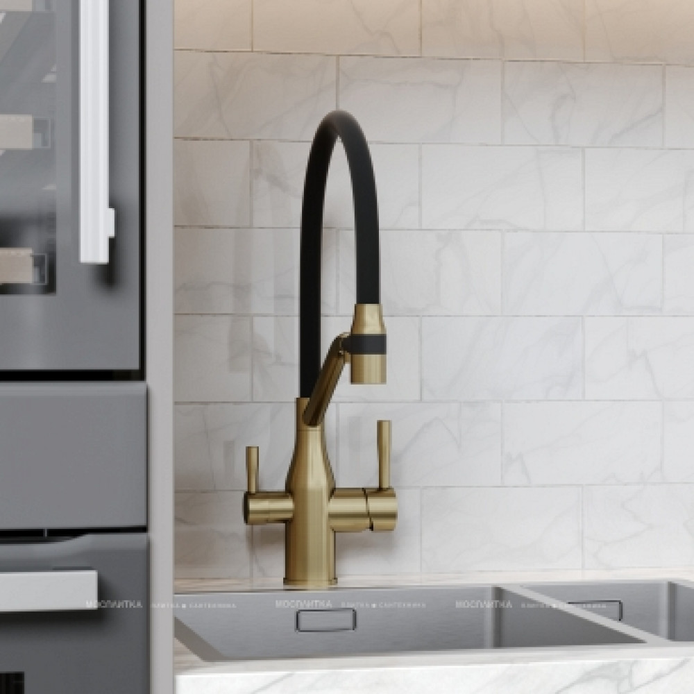 Смеситель для кухонной мойки Sancos Orta SC4008BG брашированное золото