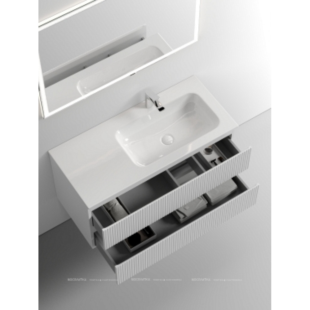 Тумба с раковиной Sancos Snob T 100 см SNT100RW правая, bianco