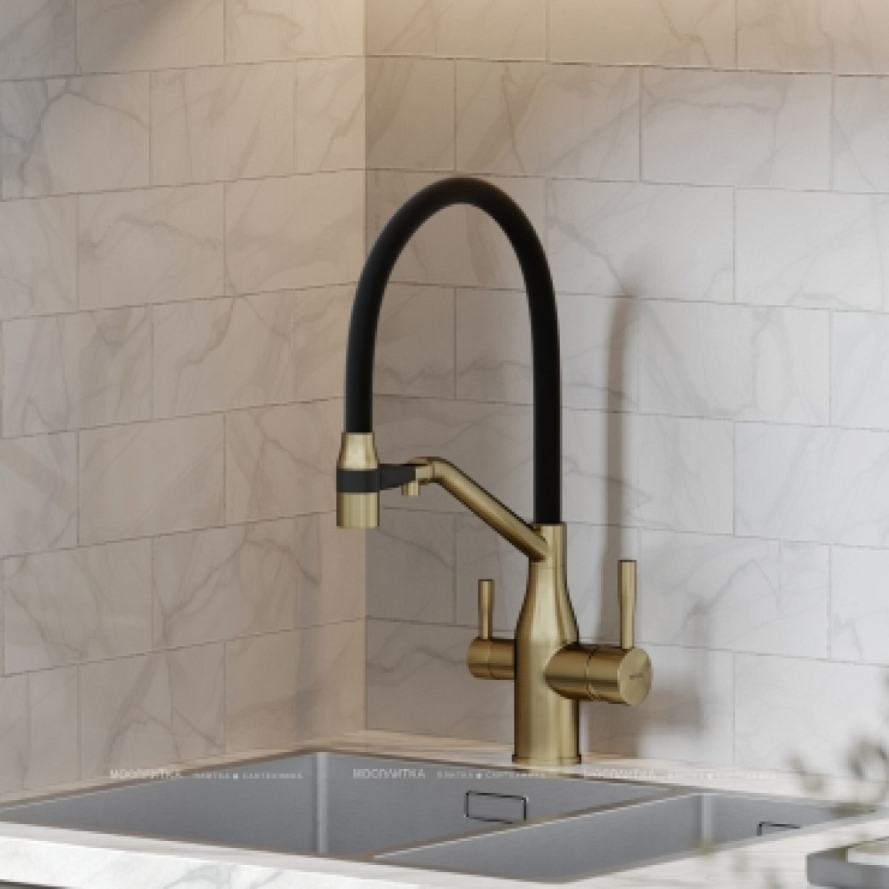 Смеситель для кухонной мойки Sancos Orta SC4008BG брашированное золото