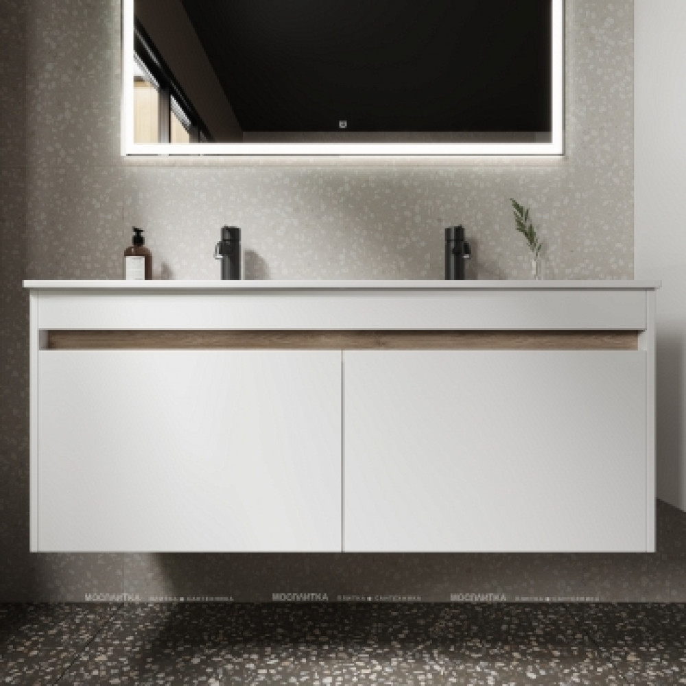 Тумба с раковиной Sancos Smart, 119 см., эмаль белый, SM120-2W